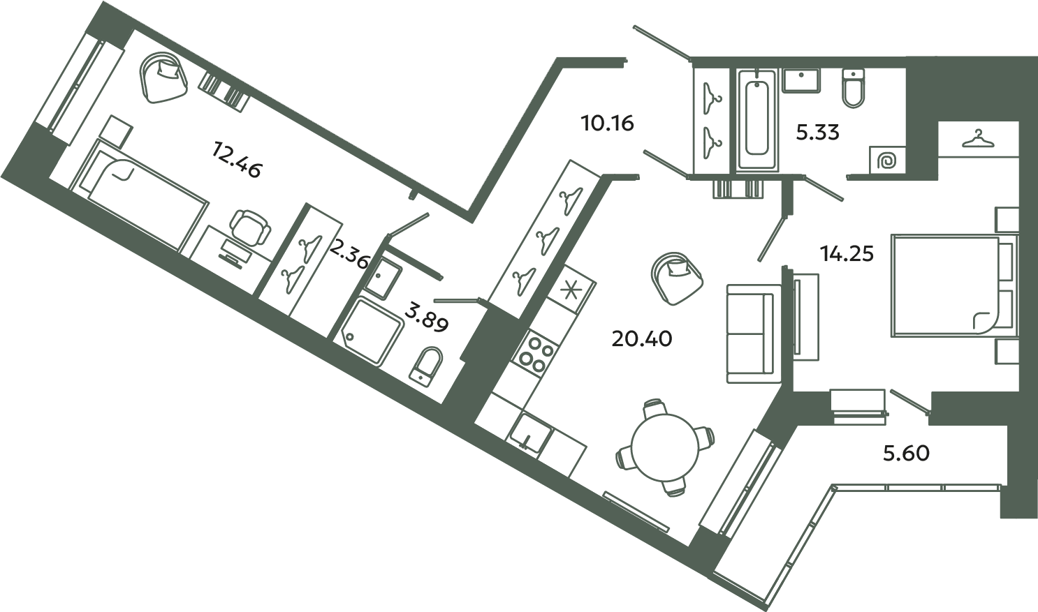 3 ккв (Евро) 71,7 м²