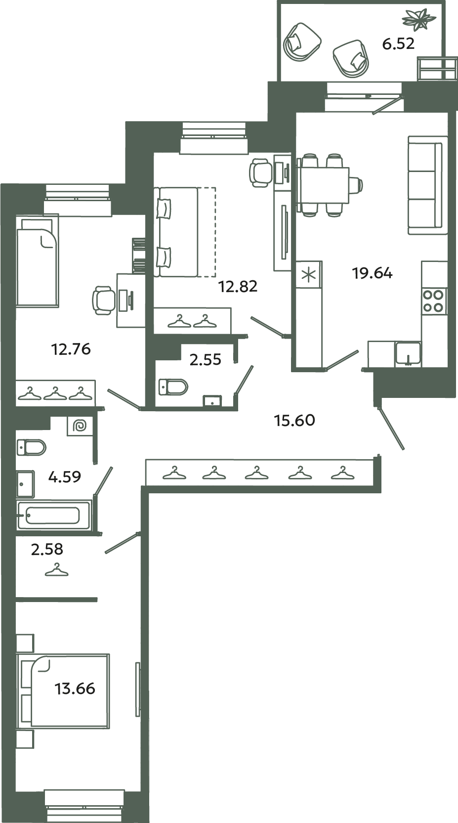 4 ккв (Евро) 86,2 м²