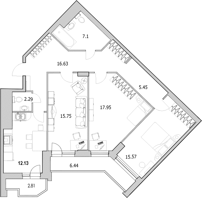 3 ккв 101,8 м²