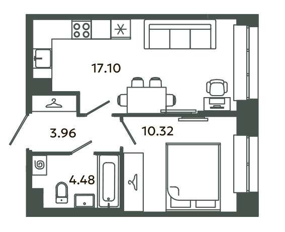 2 ккв (Евро) 35,9 м²