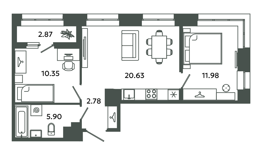 3 ккв (Евро) 53,1 м²
