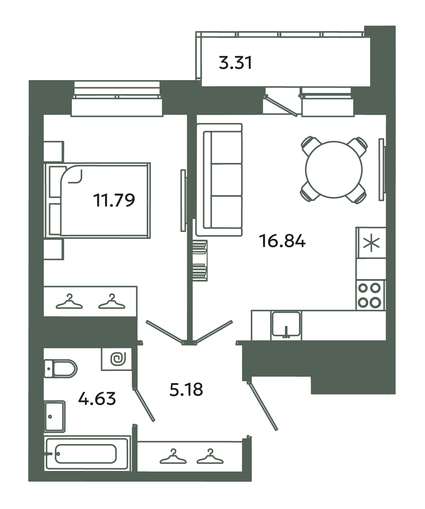 2 ккв (Евро) 40,1 м²