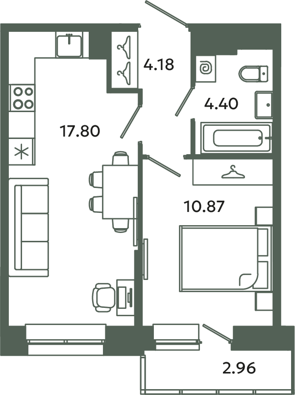 2 ккв (Евро) 38,1 м²