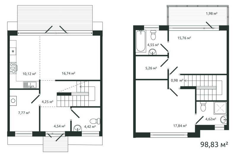 3 ккв (Евро) 98,8 м²