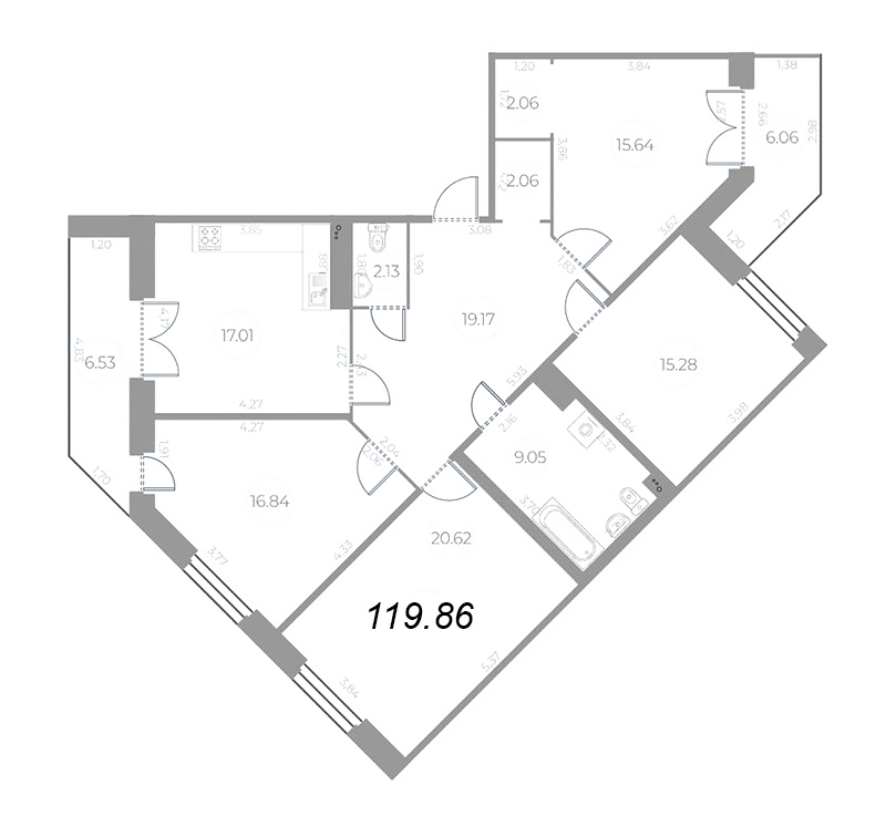 5 ккв (Евро) 126,2 м²