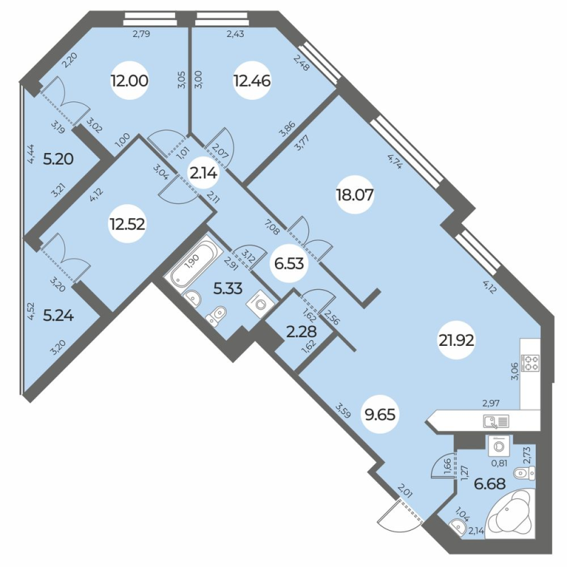 4 ккв (Евро) 114,8 м²