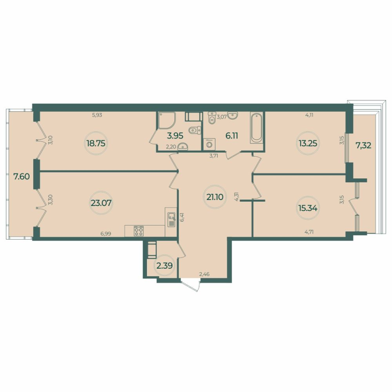 4 ккв (Евро) 108,4 м²