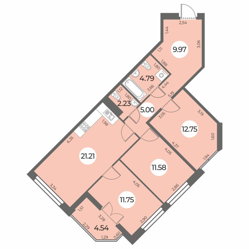 4 ккв (Евро) 81,6 м²