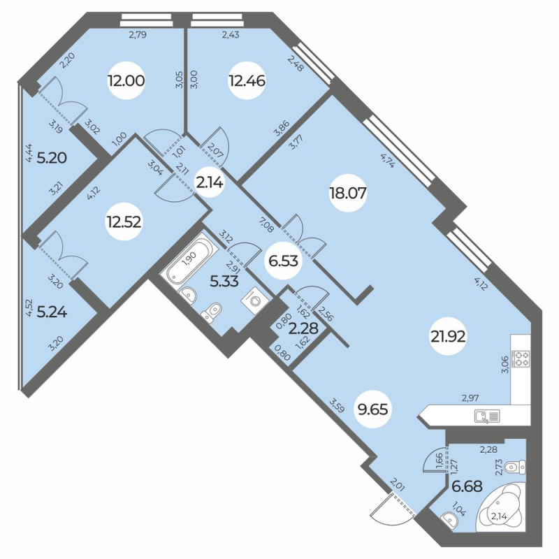 4 ккв (Евро) 114,8 м²
