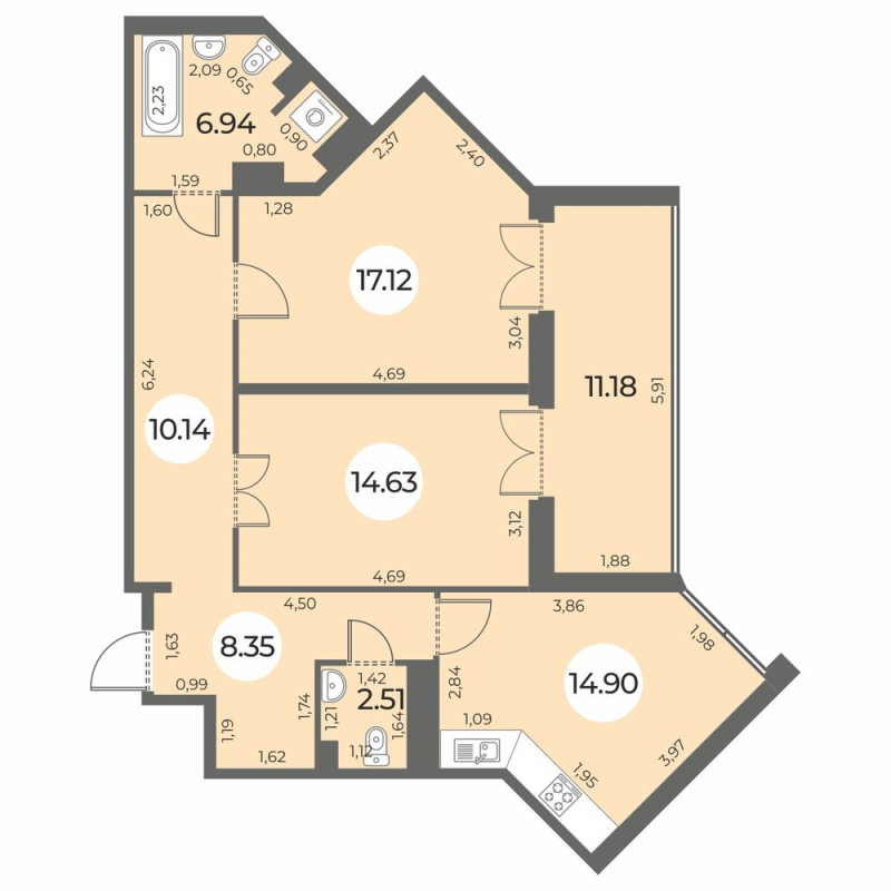 2 ккв 80,2 м²