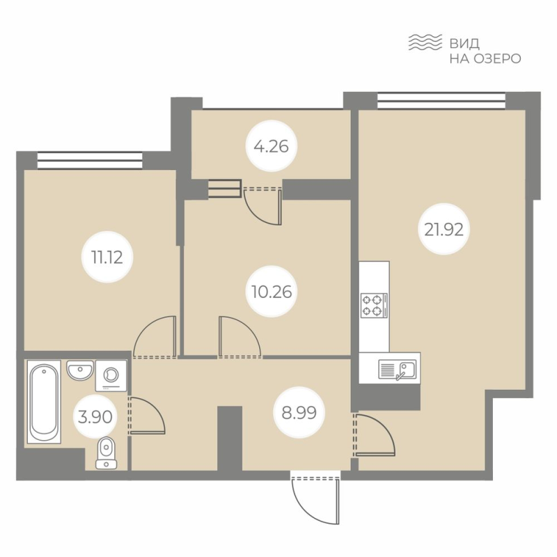 3 ккв (Евро) 58,3 м²