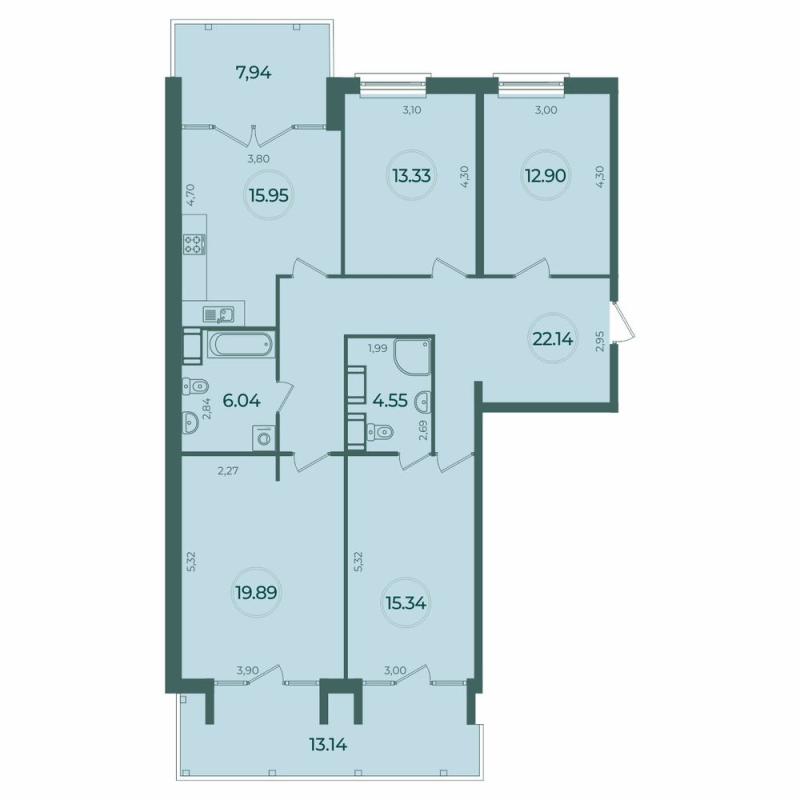5 ккв (Евро) 116,5 м²