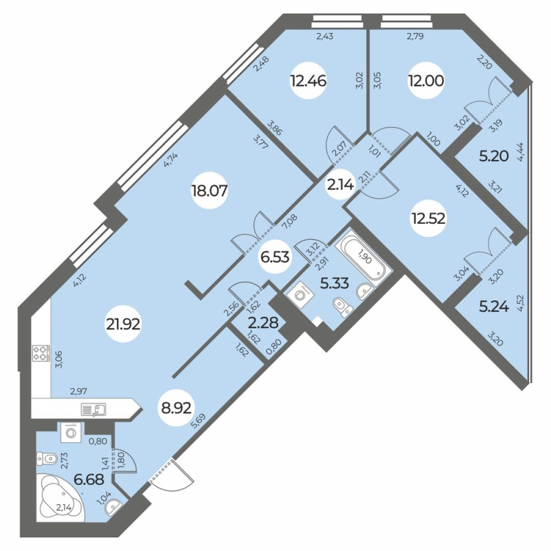4 ккв (Евро) 114,1 м²