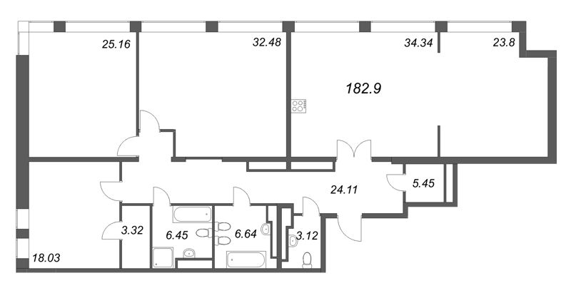 4 ккв (Евро) 182,2 м²