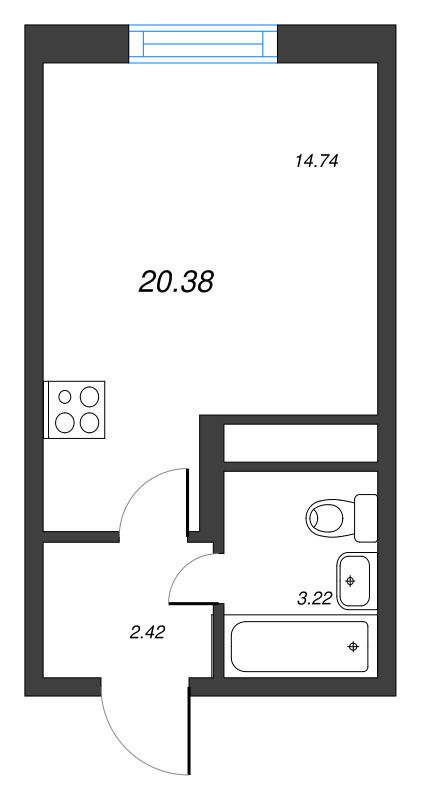 Студия 20,4 м²