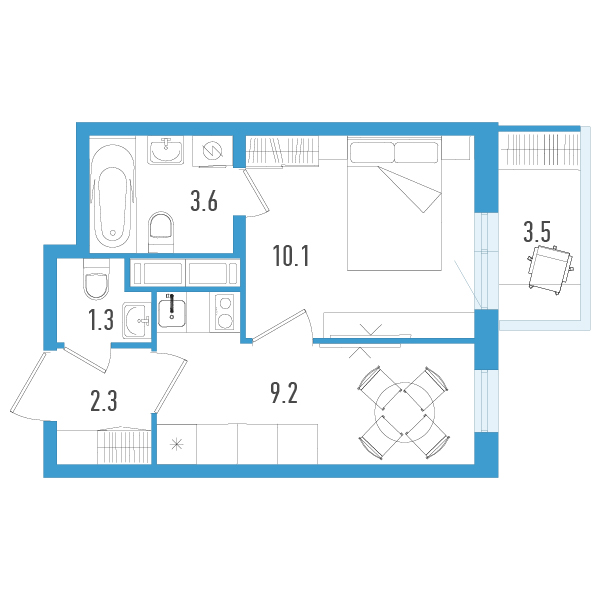 1 ккв 27,6 м²