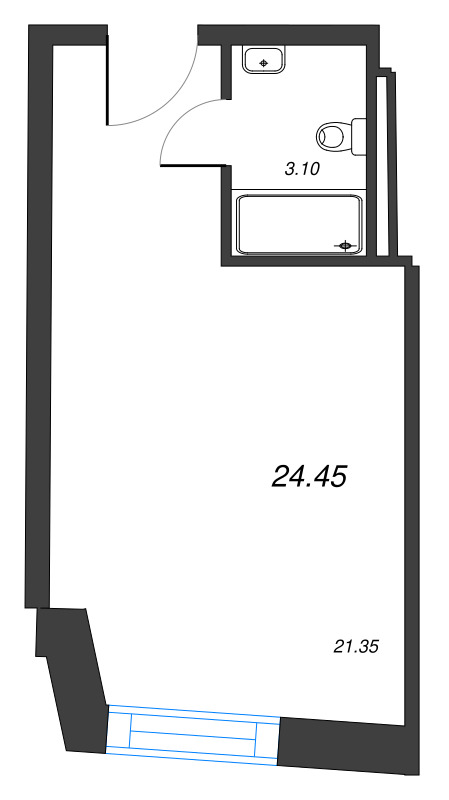 Студия 24,5 м²