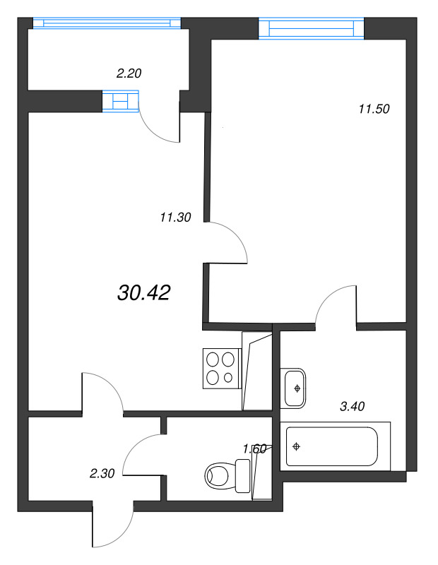 1 ккв 31,4 м²