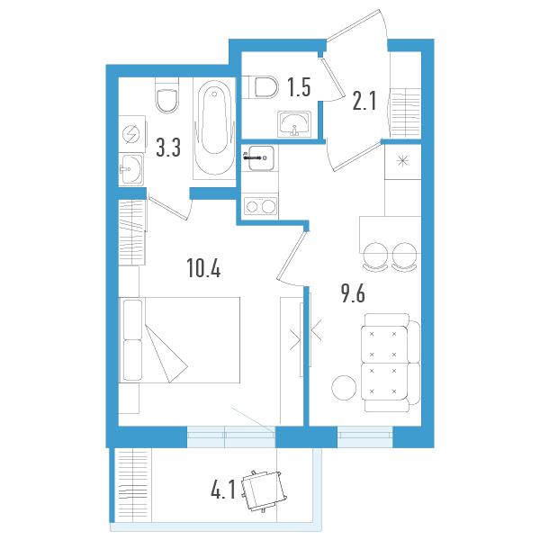 1 ккв 28,1 м²
