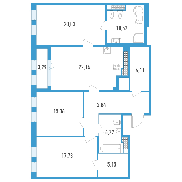 4 ккв (Евро) 116,8 м²