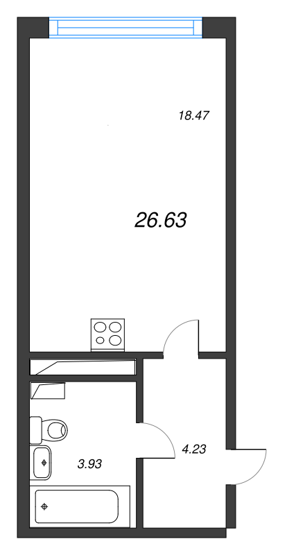Студия 27,2 м²