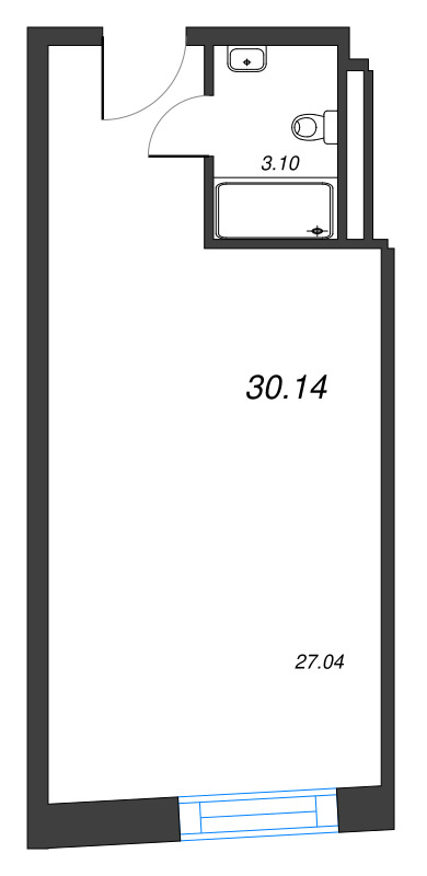 Студия 30,1 м²