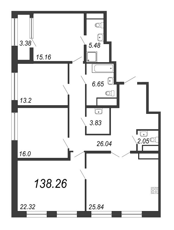 5 ккв (Евро) 138,3 м²