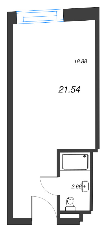 Студия 21,5 м²