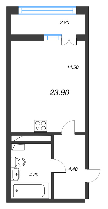 Студия 24,4 м²