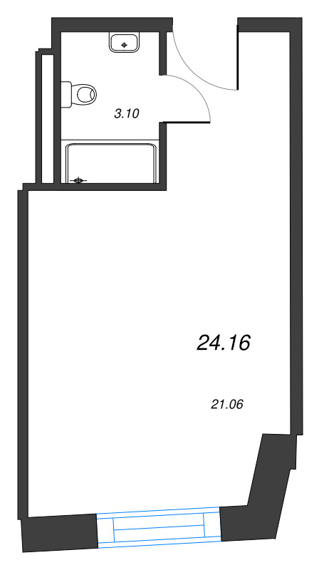 Студия 24,2 м²