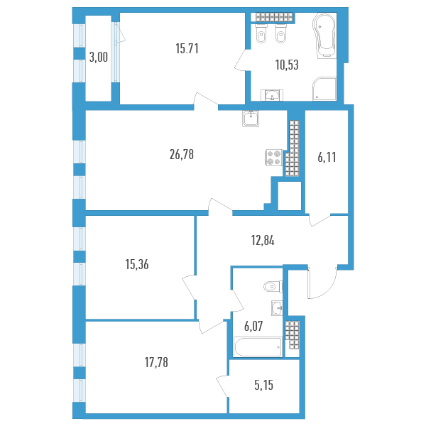 4 ккв (Евро) 116,6 м²