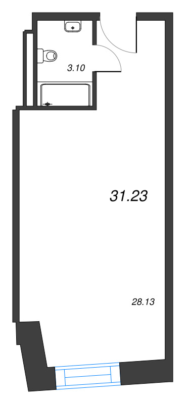 Студия 31,2 м²