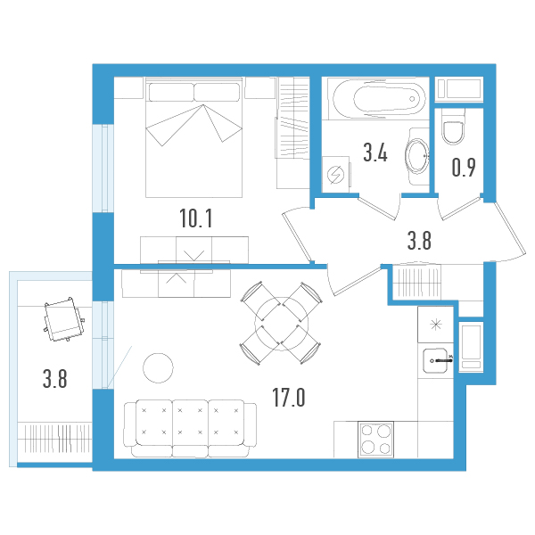 2 ккв (Евро) 36,3 м²