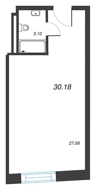 Студия 30,2 м²