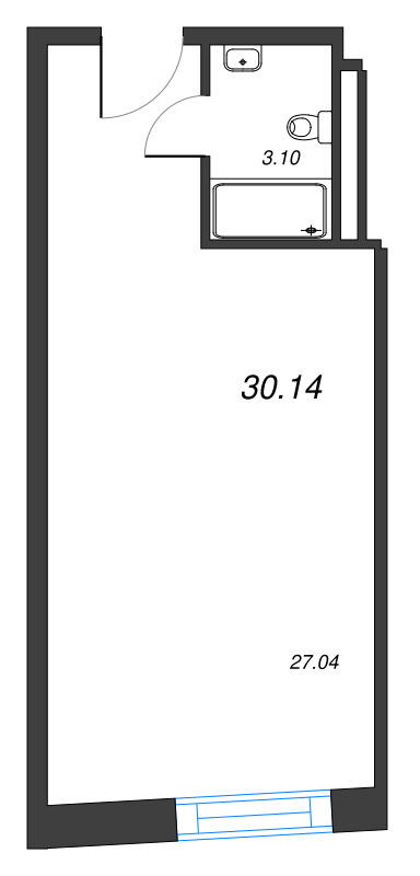 Студия 30,1 м²