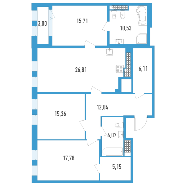 4 ккв (Евро) 117,1 м²