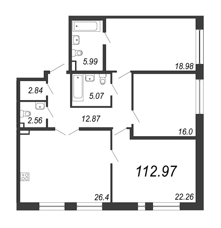 4 ккв (Евро) 113 м²