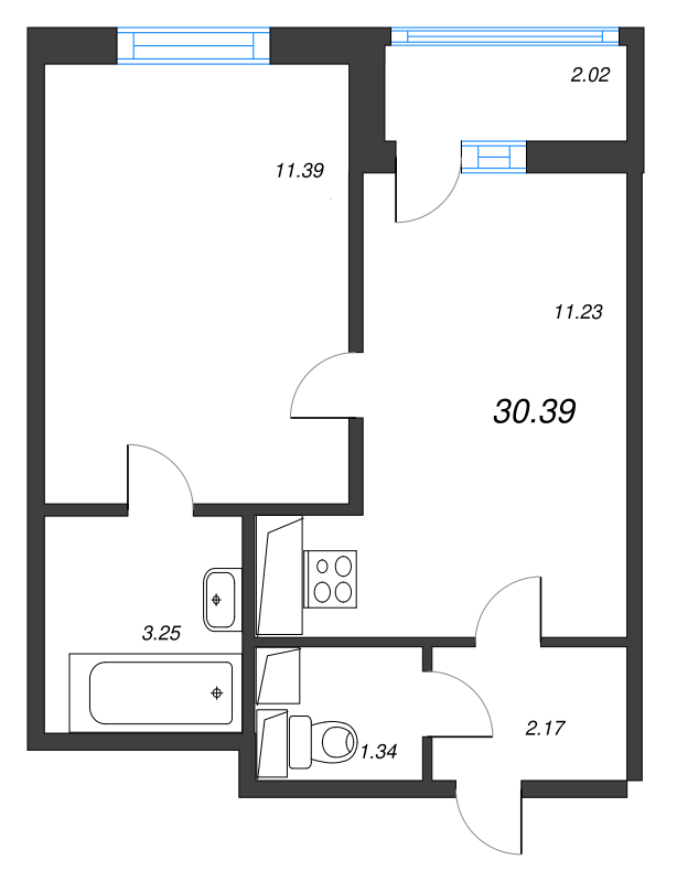 1 ккв 31,4 м²