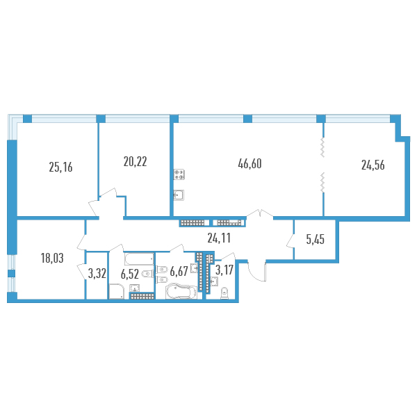 4 ккв (Евро) 182,8 м²