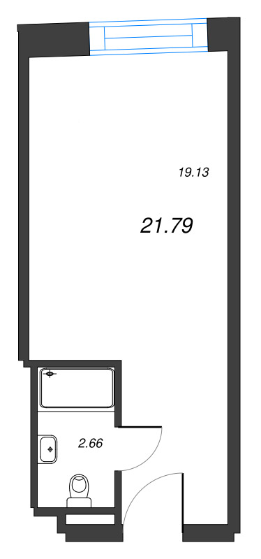 Студия 21,8 м²