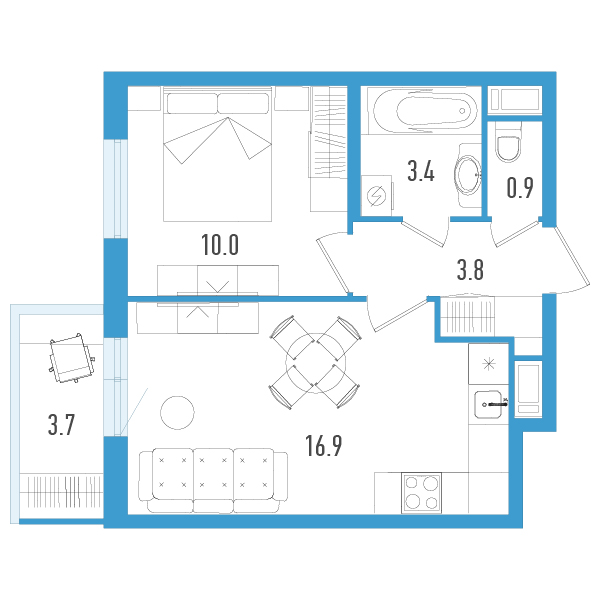 2 ккв (Евро) 36,1 м²