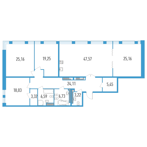4 ккв (Евро) 180,8 м²