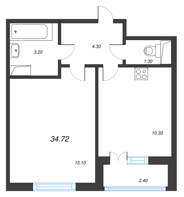 1 ккв 35,6 м²