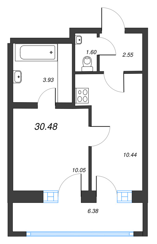 1 ккв 30,5 м²