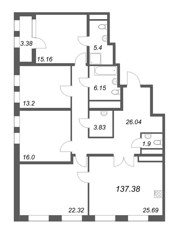 5 ккв (Евро) 137,4 м²
