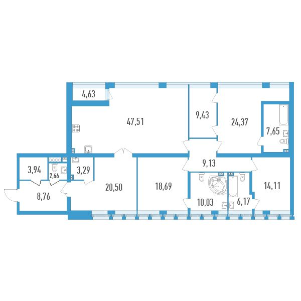 5 ккв (Евро) 188,6 м²