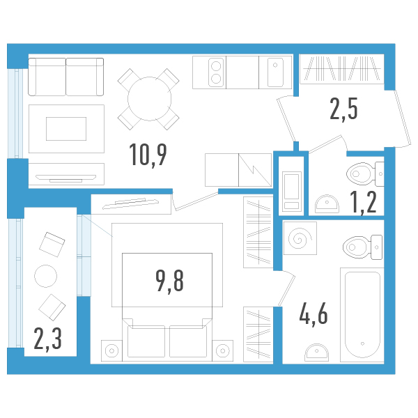 1 ккв 30,2 м²