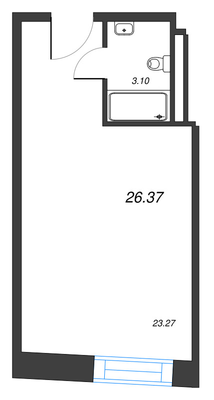 Студия 26,4 м²