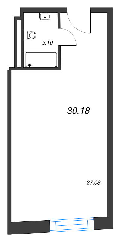 Студия 30,2 м²
