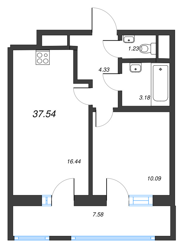 2 ккв (Евро) 37,5 м²